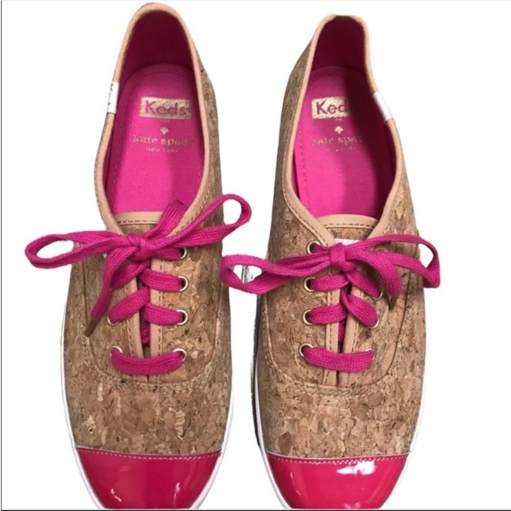 Keds Kate Spade corky lipstick pink sneakers. Size 7.5 - Picture 3 of 10